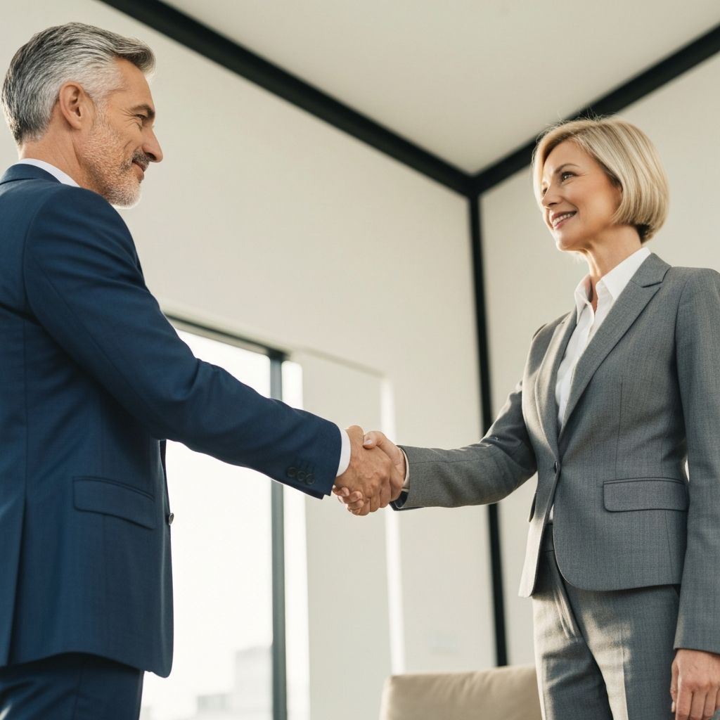 Executive partnership handshake